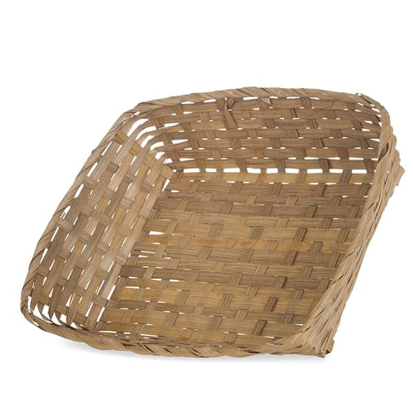 12 Pack Premium Handmade 12" x 9" Light Brown Bamboo Rectangular Storage Baskets – Rectangular Artisan Organizers for Kitchen Pantry, Snacks, Bathroom Vanity, Entryway & Gifts – Bulk Supply Set
