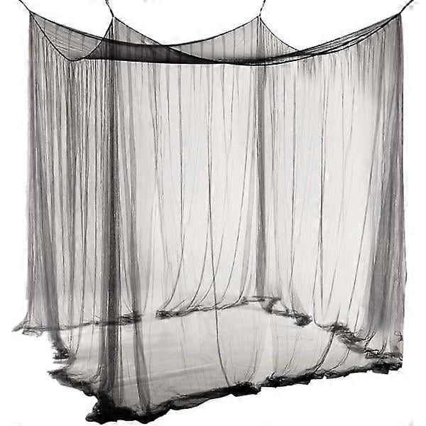 Double Bed Mosquito Net Rectangular Canopy Large Black Single Summer Mosquito Net With 4 Openings