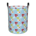thumbnail image 2 of YFYANG Waterproof Laundry Hamper, Blue Romantic Love Doodle Laundry Basket Oxford Fabric with Handle Foldable, S, 2 of 8