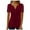 Red, variant on Giftesty Tops for Women Women Fashion Solid V-Neck Summer Ruffle Sleeve Shirt Loose Fit Casual