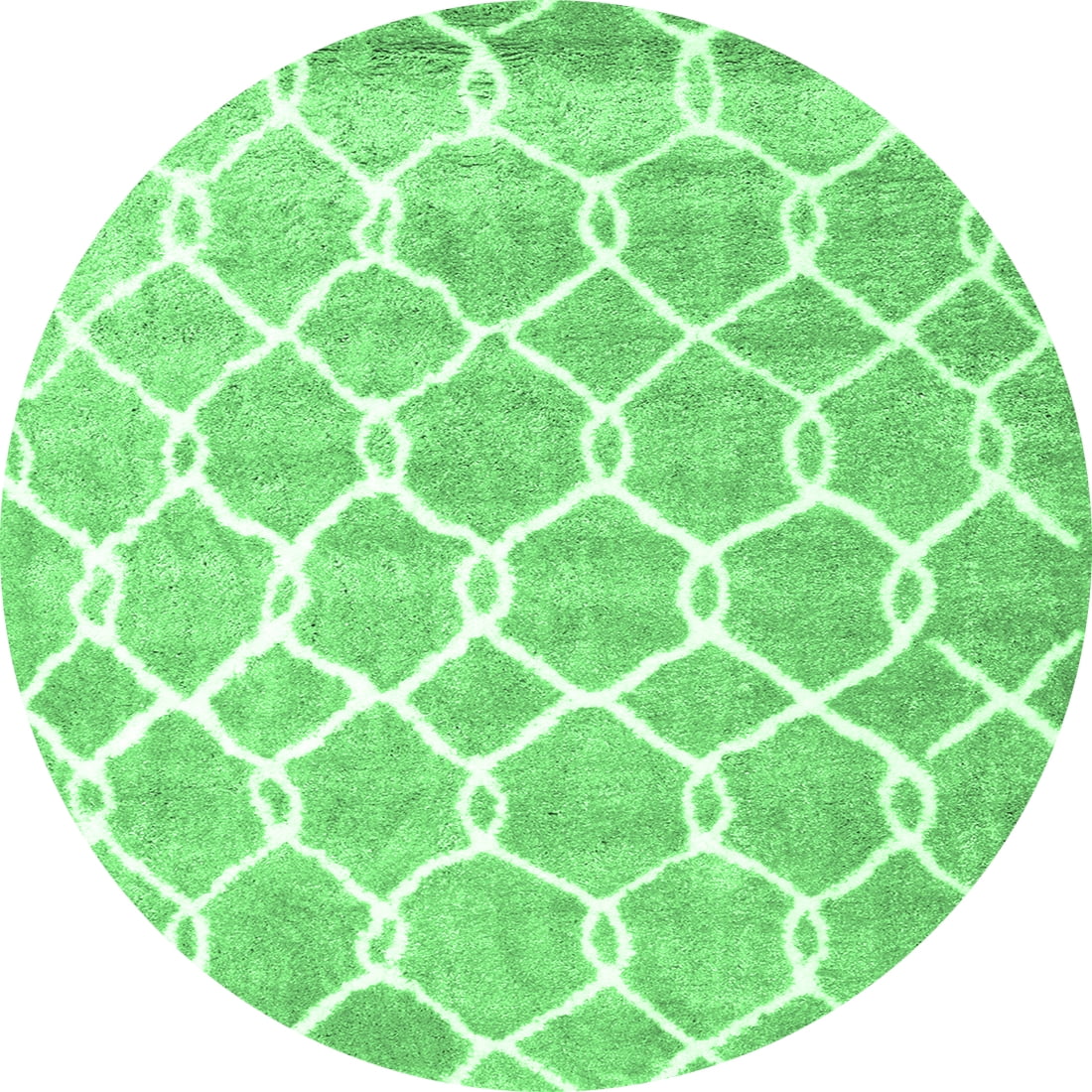 Ahgly Company Indoor Round Trellis Emerald Green Modern Area Rugs, 5 ...