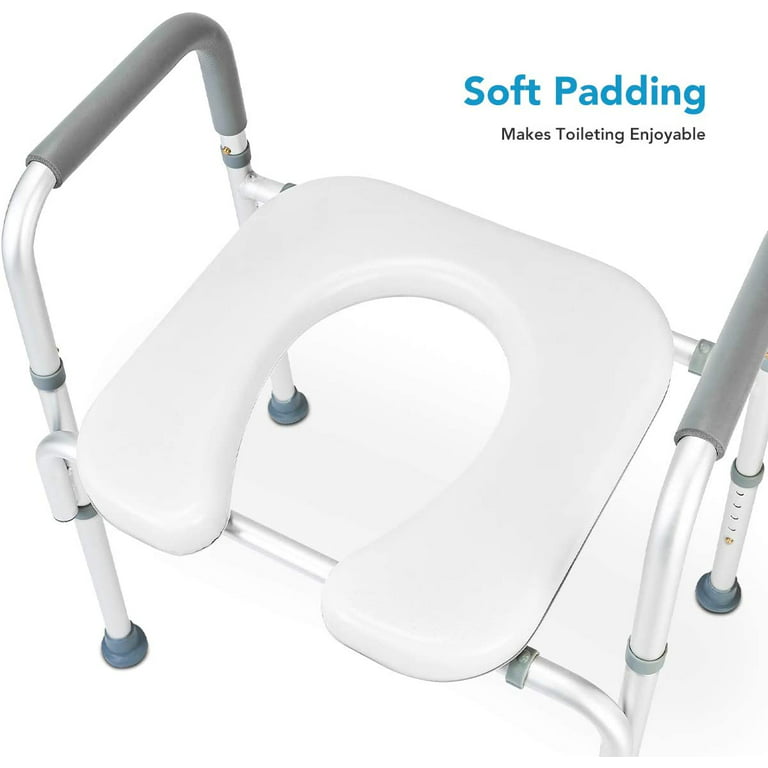 OasisSpace Stand Alone Raised Toilet Seat 300lb - Heavy Duty Medical Raised  Homecare Commode and Safety Frame, Height Adjustable Legs, Bathroom Assist
