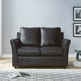 thumbnail image 4 of Furniture of America Transitional Faux Leather Lillard Loveseat, Dark Gray, 4 of 5