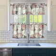 thumbnail image 3 of Pioneer Kitchen Curtains and Valance Set 24 Inch Tier Pioneer Colorful Floral Curtains Small Drapes for Cafe Living Room Bathroom Farmhouse 3 Pieces Set Rod Pocket, 3 of 6