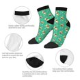thumbnail image 3 of Uemuo Bulldog Puppy Flower Printed Crew Socks, Moisture-Wicking Socks, Athletic Socks for Men Breathable Cushion Socks Casual Sport Socks for Running Traveling, 3 of 6