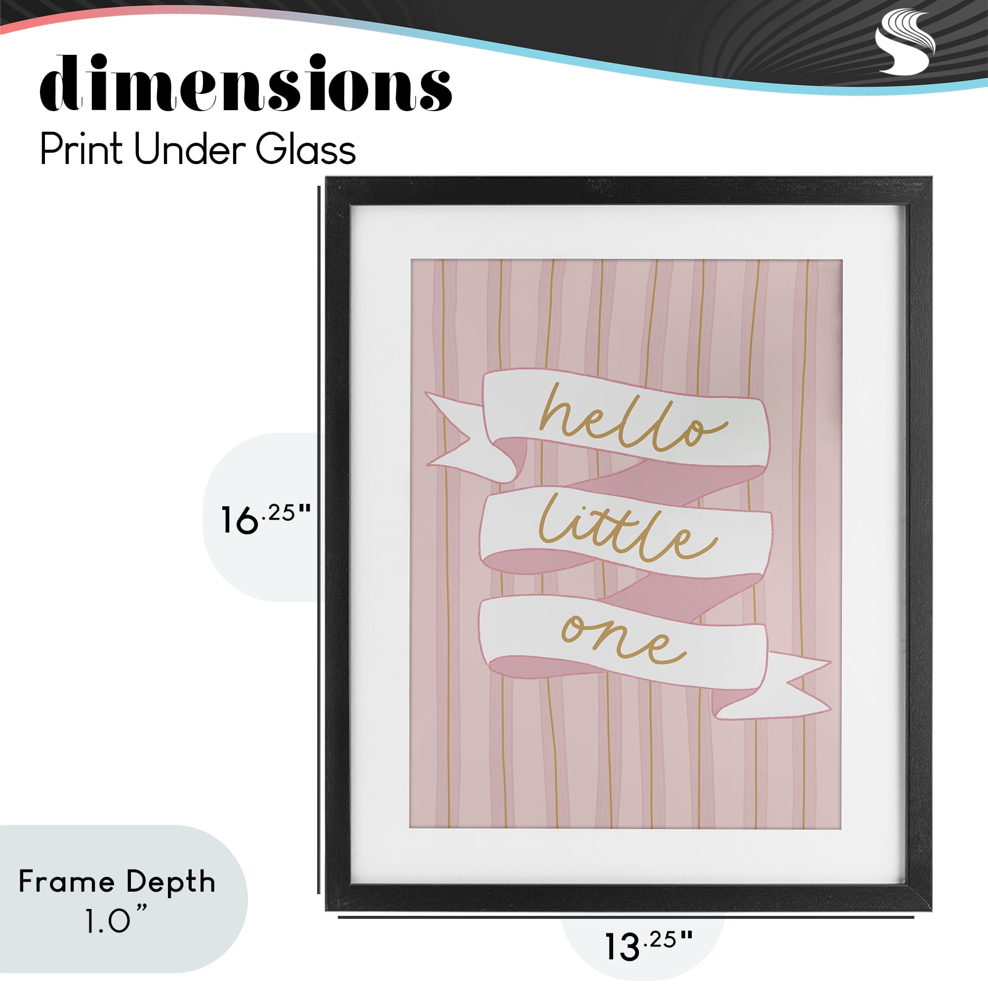 Stupell Industries Pink Hello Little One Black Framed Print Under Glass, design by Amanda Houston