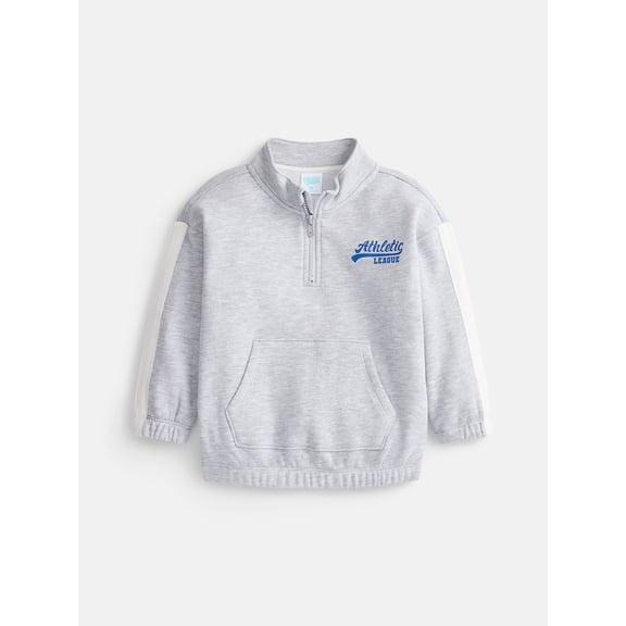 Wonder Nation Toddler Boys Graphic Half Zip Sweatshirt with Long Sleeves, Sizes 12M-5T