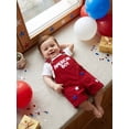 thumbnail image 6 of BemeyourBBs Toddler Baby Boys 4th of July Outfit Romper Overall Shorts Kids Baby Boy Patriot Independence Day Clothes Stars American Boy Letters Summer Corduroy Jumpsuit Bib Overalls, 6 of 9