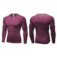 thumbnail image 4 of Yiliang Mens Long Sleeve Shirts Slim Fit Warm Heated Undershirts Fall and Winter Clothing,Wine,XL, 4 of 4