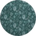 thumbnail image 2 of Addison Rugs Mayfield Washable Transitional Floral Teal Round Rug, 8' x 8', 2 of 5