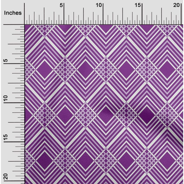 oneOone Cotton Poplin Fabric Diamond Geometric Print Fabric By The Yard 42 Inches Wide