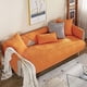 thumbnail image 3 of Granjero Gordo Funda de sofá acolchada de algodón de color sólido, antideslizante, segmentada, funda protectora para muebles (naranja, 28 x 28 pulgadas), 3 of 5