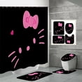 thumbnail image 1 of Rideau de Douche Kawaii Hello Kitty Ensemble Quatre Pièces Kit Anime Sanrio Impression Rideau de Douche Tapis Coussinet en U Imperméable Neuf LS, 1 of 7