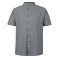 thumbnail image 2 of LINGLANG Men's Muscle Fit Stand Collar Shirt Summer Lightweight Solid Color Athletic Dress Shirt for Gym & Daily, 2 of 4