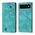 thumbnail image 2 of Compatible with Google Pixel 6 Pro Classic Embossed PU Leather Case with Card Holder Shockproof Cover, 2 of 5