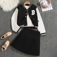 thumbnail image 2 of Tfken Outfit For Girls Baseball Jacket With Pleated Skirt Set Baseball Tracksuit 2 Piece Preppy Outfits Black Girl Outfit Set Size 7-8 Years, 2 of 3