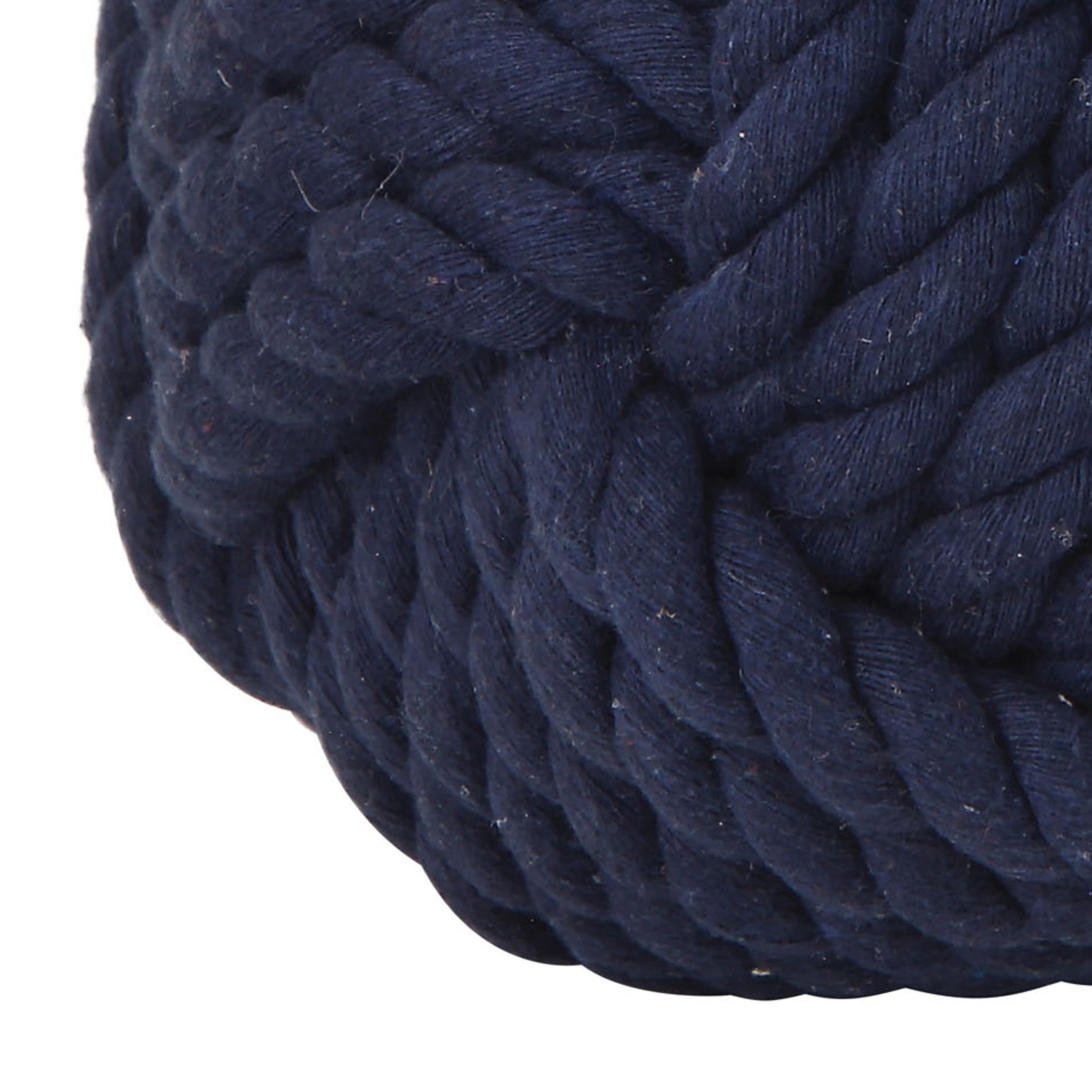 Creative Co-Op Nautical Rope Knot Decorative Cotton Door Stop, Navy Blue
