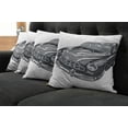 thumbnail image 5 of Ambesonne Cars Throw Pillow Cover 4 Pack, Retro Car Detailed Hood, 20", Grey Blue Grey, 5 of 5