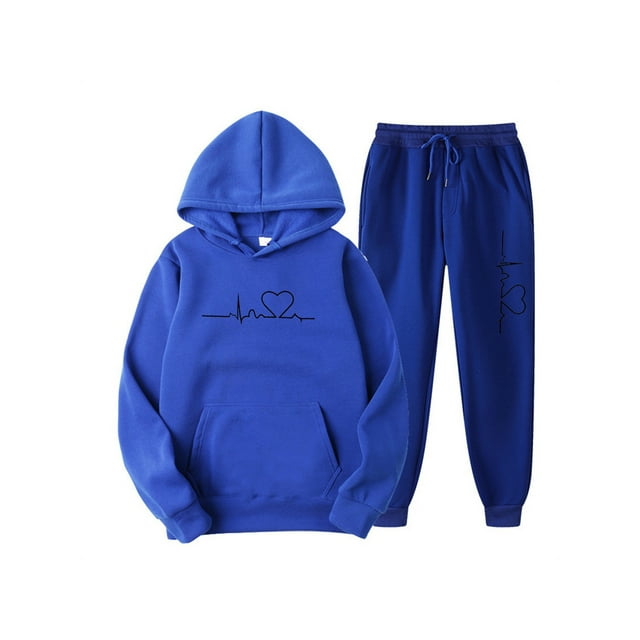 Avamo Survêtements pour Femmes à Cordon, Ensemble Deux Pièces, Chandails à Capuchon, Ensembles de Survêtement, Chandails à Capuchon à Bas Resserré et Pantalons de Survêtement, Ensemble de Jogging de Course, Bleu P