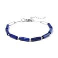 thumbnail image 3 of One Time Only Lapis Lazuli 22.50 ctw Barrel Shape Paper Clip Chain Bracelet 8.009.50In in Stainless Steel Christmas Gifts, 3 of 7