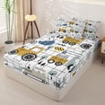 thumbnail image 2 of Erosebridal Grid Construction Zipper Twin Comforter Sets with Fitted Sheet and 2 Pillowcases,Road Cone Tree Zipper Bedding Set For Boys,Reversible,4pcs, 2 of 7