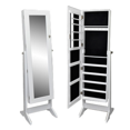 thumbnail image 1 of Anself White Free Standing Jewelry Cabinet with Mirror, 1 of 6