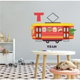 thumbnail image 2 of DAYCARE - Educational Vinyl Art Letter T Alphabet Child Care Wall Decal Sticker Tram Train Transport Animals Design Multicolored Kids Nursery Wall Decal 20" x 16", 2 of 3