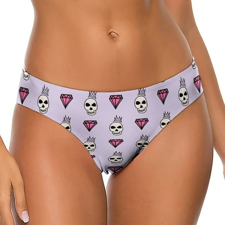 

Diamonds and Skulls in Crowns Women s Thongs Sexy T Back G-Strings Panties Underwear Panty