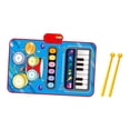 thumbnail image 2 of Alfombra de piano de bebé con 6 instrumentos impermeables a impermeabilización de aprendizaje temprano Educational 2 en 1 manta de tambor de piano azul, 2 of 10