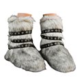 thumbnail image 3 of YLYL Women's Mid Calf Boots Furry Fluffy Warm Fur Lined Round Toe Y2K Fashion Outdoor Snow Boots, 3 of 9