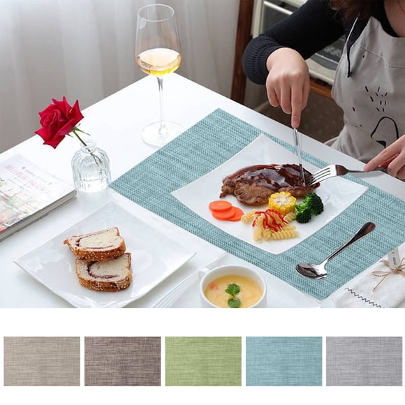 Xihbxyly Juego de Manteles Individuales de Pvc con Aislamiento Térmico, Diseño Antideslizante y Fácil de Limpiar, Elegante Protección para La Mesa, Ideal para Comer En Interiores y Exteriores, Ideal