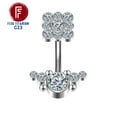 thumbnail image 1 of F136 Titanium Navel Piercing Zircon Diaphragm Clicker Hinge Segment Charming Belly Button Ring Body Jewelry Woman Accessories FGS, 1 of 7