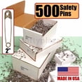 thumbnail image 2 of NiftyPlaza Large Safety Pins, Size 1-1/2", 500 Safety Pins, Nickel Pleated, Rust Resistant, 2 of 5