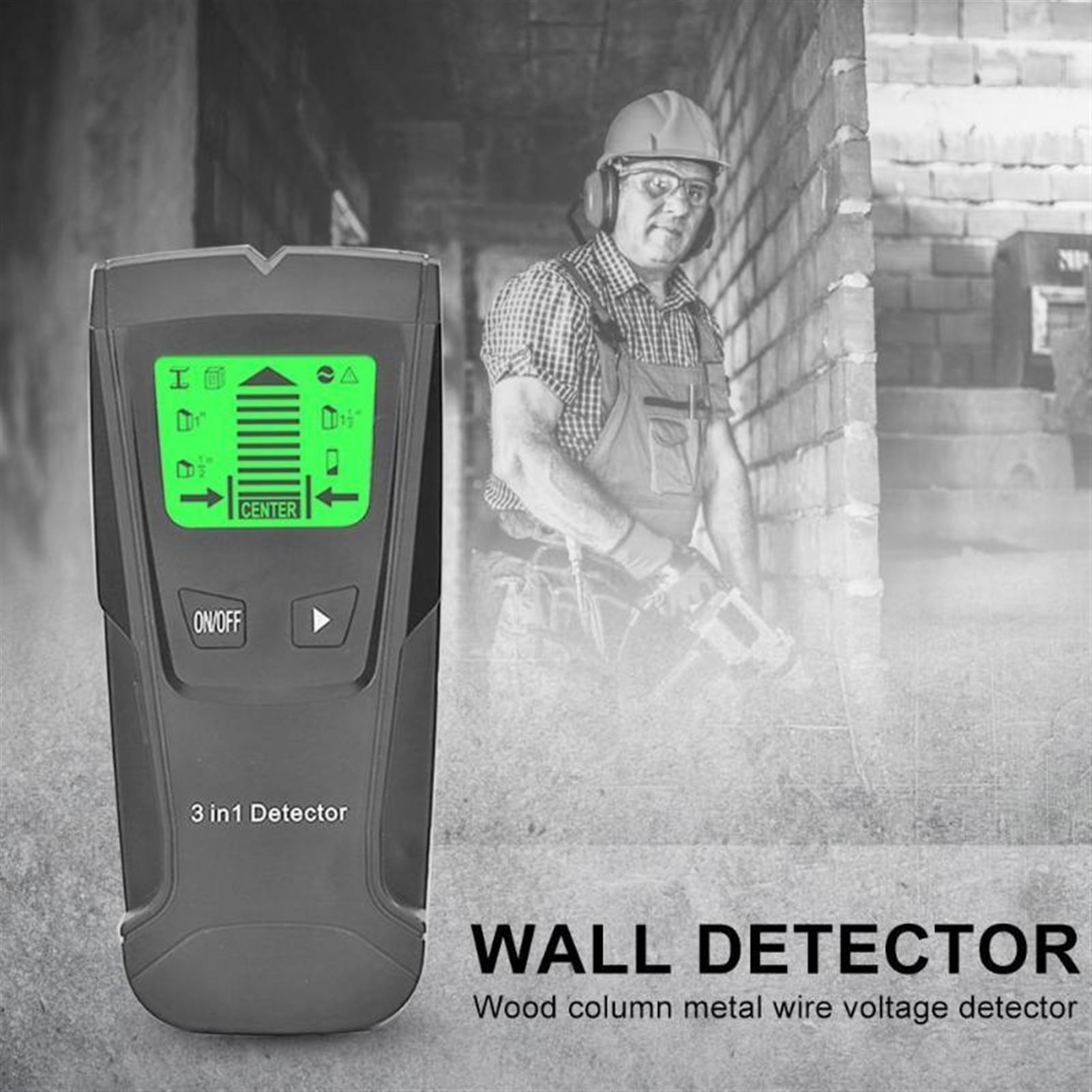 3 In 1 Metal Detector Wall Detector Wood Column Metal Wire Voltage Detector Beam-Column Detector AC Voltage Wall Scanner ,High Visibility