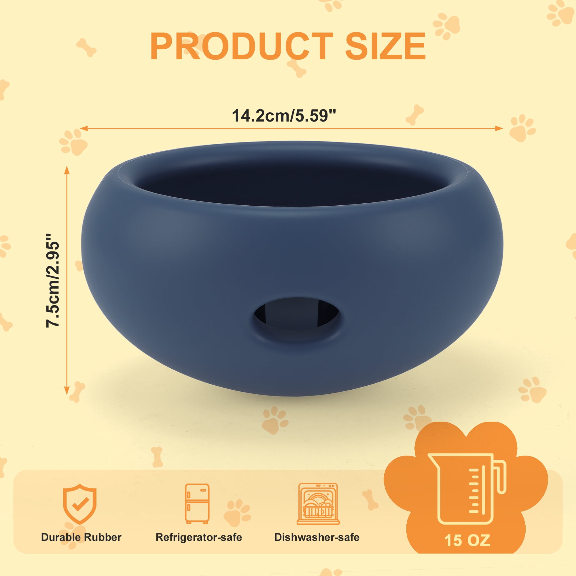 Unique Bargains Dog Enrichment Toys Durable Silicone Interactive Engagement Slow Feeder Dog Bowls Blue