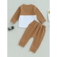 thumbnail image 5 of Toddler Baby Boy Clothes Fall Winter Outfit Patchwork Long Sleeve Sweatshirt Tops Stretch Pants Newborn Playwear Set, 5 of 10