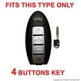 thumbnail image 3 of 2pcs DOBREV 4 Buttons Silicone Rubber Case Protector Key Fob Cover Smart Car Remote Holder for INFINITI EX35 FX50 G37 M45 QX56 FX50 G35 M35 M56 2014-2015 INFINITI QX60 QX80 (black and purple), 3 of 3