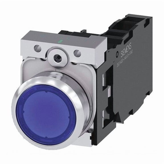 Siemens Illuminated Push Button,Blue,22mm,LED 3SU1153-0AB50-1FA0