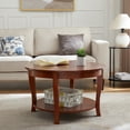 thumbnail image 2 of Traditional Round Coffee Table with Open Storage Shelf, 2 of 12