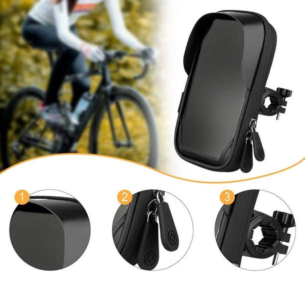 Soporte para teléfono de bicicleta, bolsa para manillar de bicicleta, accesorio versátil para bicicleta, clip para manillar para montar en bicicleta