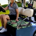 thumbnail image 3 of Renewold Universal Golf Cart Seat Cover Comfort Blanket & Cooling Towel for EZGO Yamaha Club Cars and More 2-Seat Golf Cart, Monstera Leaf Green, 3 of 5