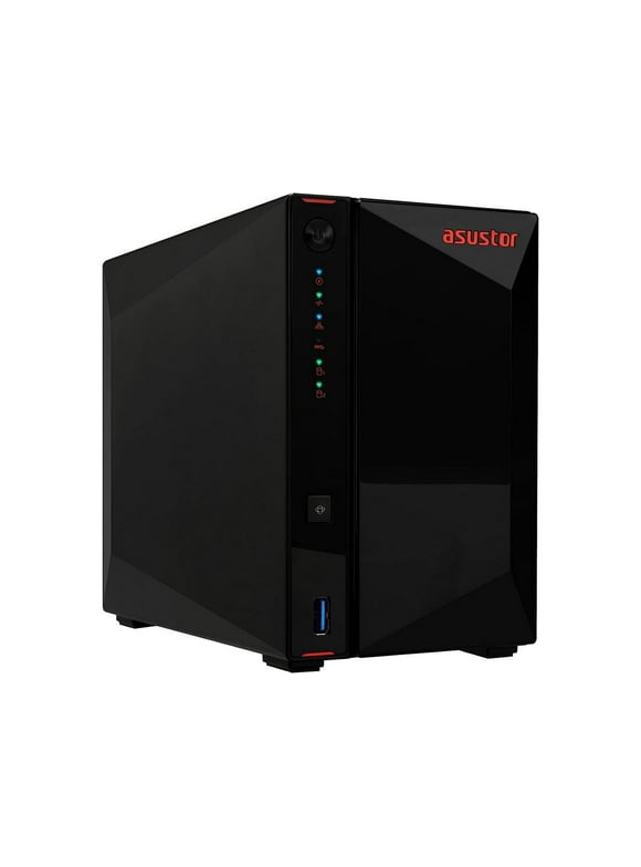 Asustor AS5402T 2 Bay NAS Storage, Quad-Core 2.0GHz CPU, 4xM.2 NVMe SSD Slots, 2x2.5GbE Ports, 4GB DDR4 RAM, Gaming Network Attached Storage, Home Personal Cloud Storage (Diskless)