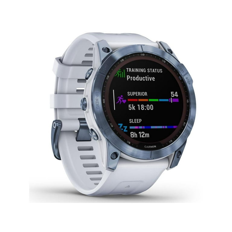 Garmin fenix 7X Sapphire Solar 51mm GPS Smartwatch, Mineral Blue  DLC/Whitestone