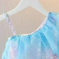thumbnail image 3 of GYRATEDREAM Toddler Baby Girls Swimsuit Kids Mermaid Ruffle Mesh Bathing Suits Cut out One Shoulder One Piece Swimwear for 2-9 Years, 3 of 4