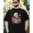 thumbnail image 4 of Camiseta de manga corta con calavera para hombre, estilo vintage floral, de algodón, con cuello redondo, para adolescentes y niños., 4 of 7