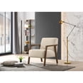 thumbnail image 6 of Omax Decor Fletcher Solid Wood & Fabric Upholstered Lounge Accent Chair in Beige, 6 of 7