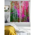 thumbnail image 3 of Pink Green Oil Painting Sheer Curtains 63 Inch Length 2 Panels Set, Modern Abstract Summer Botanical Voile Window Treatment Rod Pocket Curtains Sheers Drapes for Bedroom/Living Room/Kitchen 52x"63"x2, 3 of 7