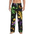 thumbnail image 2 of Picia Mardi Gras Carnival4 Mens Soft Woven Cotton Elastic Waistband Sleep Pajama Pant Lounge Sleep Pant With Pockets And Drawstring-XX-Large, 2 of 9