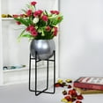 thumbnail image 1 of Handmade 100% Iron Round Modern Silver Coated Color 10.5 x 5.2 x5.2 Inches Planters Pot 1004, 1 of 5
