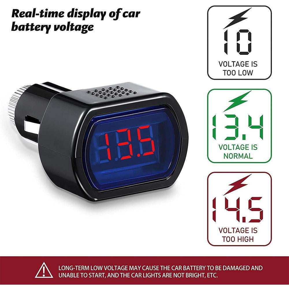 Cigarette lighter voltmeter Portable Digital Monitor Car Volt Voltmeter  C6S9